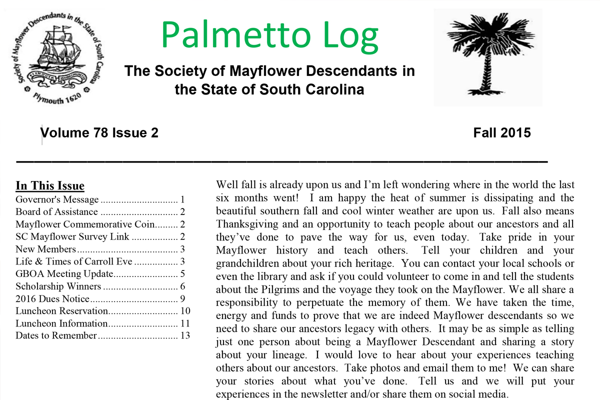 Palmetto Log Fall 2015